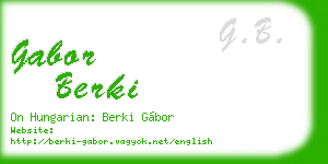 gabor berki business card