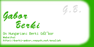gabor berki business card